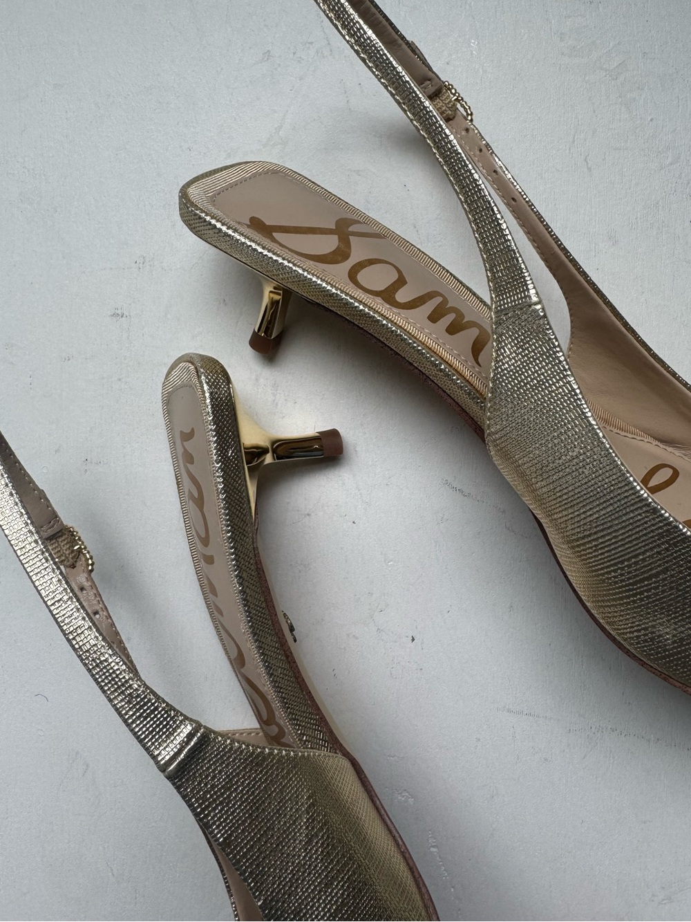 Sam Edelman Kammie Gold Slingback Kitten Heels - Picture 9 of 16